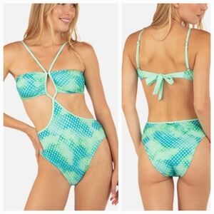 NWT Hurley Teal Green Waffleknit Monokini Swimsuit Size Large and X-Large
